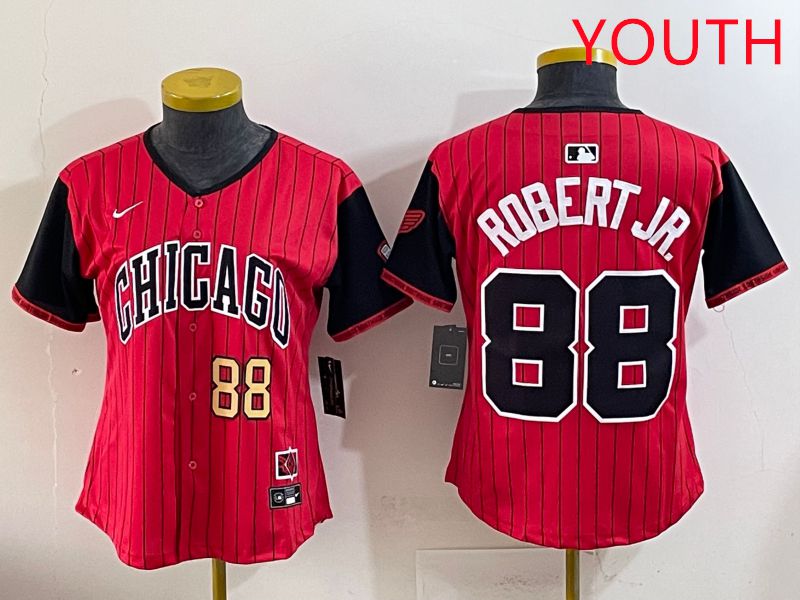 Youth 2025 Chicago White Sox #88 Robert jr Red Joint Name Nike MLB Jersey style 2